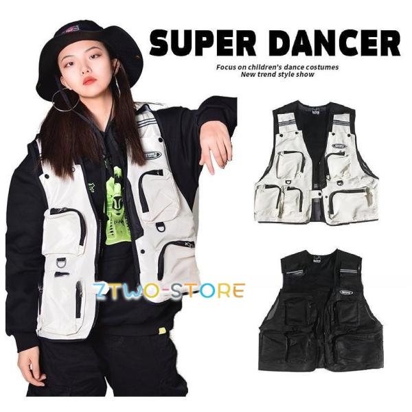 フィッシングベスト ダンス衣装 小物 ヒップホップ ファッション メンズ レディース 大人 ダンス ...