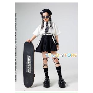 キッズダンス衣装 白 黒 赤 制服 K-POP...の詳細画像4