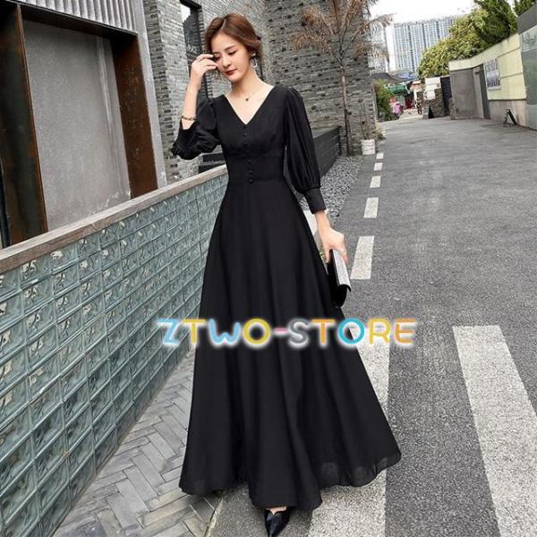 パーティードレス ロング 袖あり パーティードレス 大きいサイズ 3L 小さいサイズ 結婚式 ワンピ...