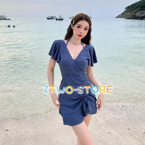 ワンピース水着 シンプル 水着 レディース ママ水着 ワンピース 水着 大きいサイズ 水着 袖あり ...