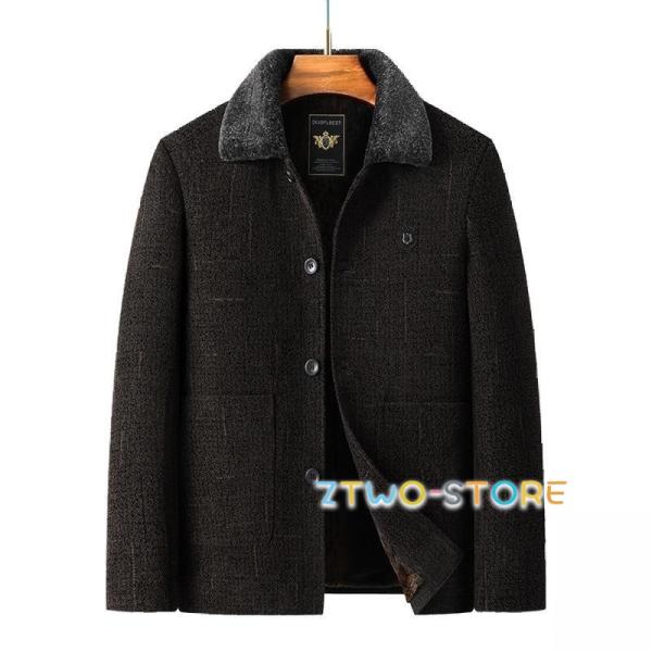 コート ボアジャケット メンズ 50代 冬服 40代 裏ボア ボア襟 裏起毛 ビジネスコート ラシャ...