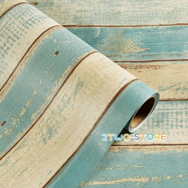 はがせる 壁紙 木目調 リメイクシート ウッドブルー ウォールステッカー はがせる壁紙 リメイクシー...