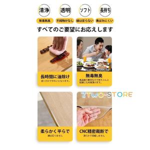 テーブルマット 円形 透明 PVC製 デスクマ...の詳細画像3