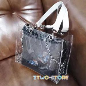 撥水 痛バッグ トートバッグ クリアバッグ 透...の詳細画像4