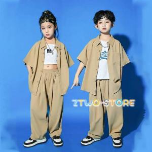 キッズ ダンス衣装 セットアップ ベージュ 男...の詳細画像3