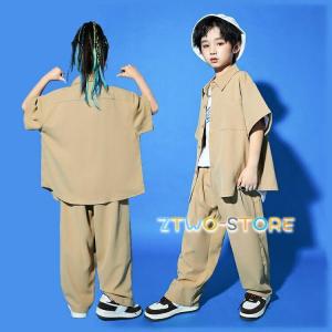 キッズ ダンス衣装 セットアップ ベージュ 男...の詳細画像4