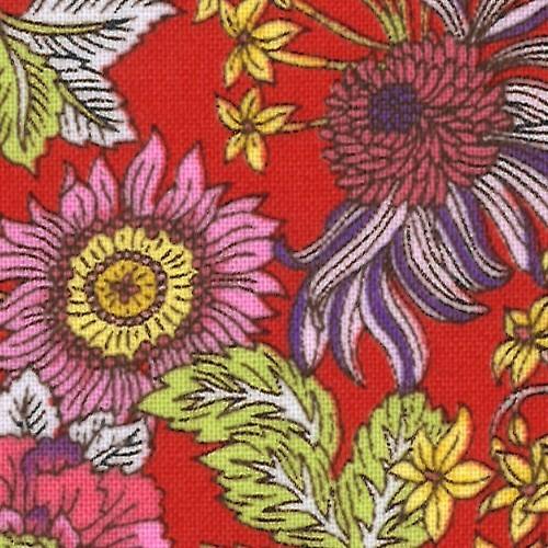 【202101I】パッチワークキルト生地・布・プリント/Flower/小花柄/レッド　数量3〜（30...