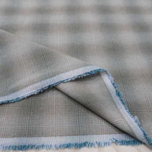 【20250904】パッチワーク生地/ファブリック/先染/ブルー/チェック/30ｃｍ〜10ｃｍ単位の...