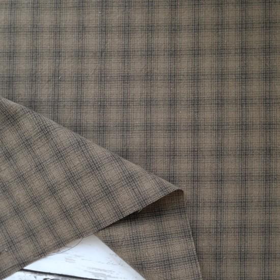 【20260109】パッチワーク生地/ファブリック/先染め/ブラウン/チェック/30ｃｍ〜10ｃｍ単...