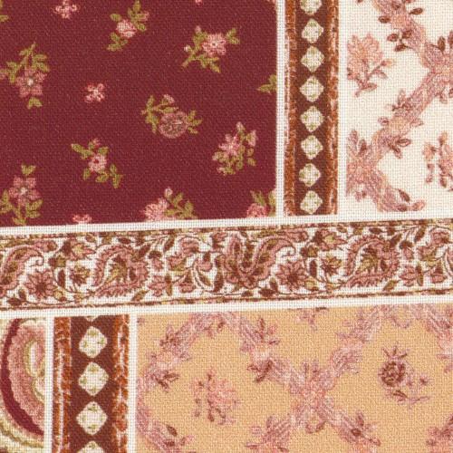 【202601D】パッチワークキルト生地・布・プリント/パッチワーク柄/トライアングル/レッド