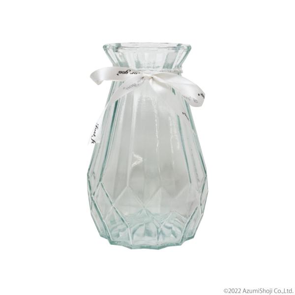 リボン付きガラス花瓶 ガラス花瓶 おしゃれ フラワーベース 一輪挿し 可愛い 花びん インテリア か...