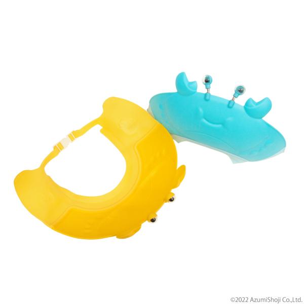 シャンプーハット カニ 子供 キッズ サイズ調整可能 バスグッズ お風呂 防水 帽子 ハット カニ ...