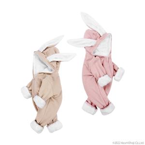 子供用うさぎ服 ベビー服 ロンパース フード付き 耳付き うさぎ ウサギ 裏起毛 裏ボア 秋 冬 赤ちゃん ベビー 女の子 男の子 キッズ A-ITEM エーアイテム