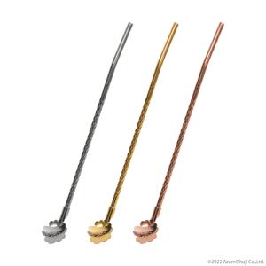 爆買 ステンレスストロー スプーンつき シンプル シルバー ゴールド