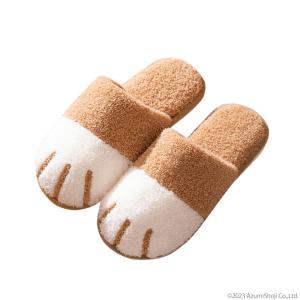 ネコ足スリッパ かわいい 室内 暖かい ふわふ...の詳細画像1