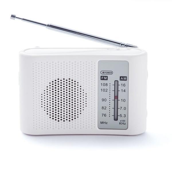 ウツミ ポケットラジオ 電池式 スピーカー付ラジオ AM FM 防災 FM補完放送 手のひらサイズ
