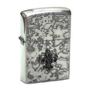 【ZIPPO】イブシ銀メタル・ユリの紋章S　ジッポライター　財布に優しい低価格｜zumi