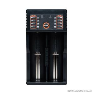 HG2スマートチャージャー バッテリー充電器 0Vアクティブ機能付き  USB式 コンパクト 持ち運び 便利 18650 USB式 過充電防止 2本 リチウムイオン電池 モバイル
