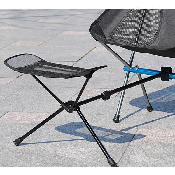 アウトドアフットレスト 収納袋付き オットマン フットレスト アウトドアチェア オールブラック 折り...