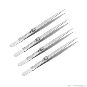 ストッパー付き宝石用ピンセット ストッパー付き ジュエリー 滑り止め クラフトツール DIY 細かい作業 工具 道具 ATC
