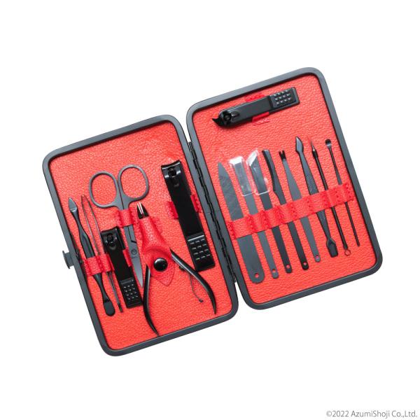 ネイルツール15種類セット 爪切り 15点 ネイルケア 爪やすり 眉ケア 耳かき かかと ニキビ 巻...