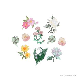 アイロン刺繍 花 10枚セット バラ ひまわり クローバー おしゃれ かわいい 大人 裁縫 ワッペン アップリケ 刺繍花 服装飾 DIY