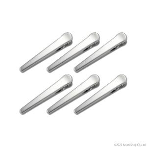 袋止めクリップ 6本セット キッチン 小麦粉 片栗粉 洗濯バサミ お菓子 湿気 小物 食品保存 ステンレス製 インスタントコーヒー ココア プロテイン 茶葉