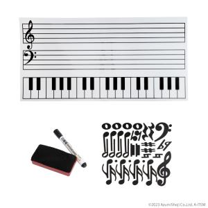 五線譜と音符マグネットセット ピアノ 音楽 勉強 練習 楽器 磁石 ホワイトボード 黒板 教育 リコ...