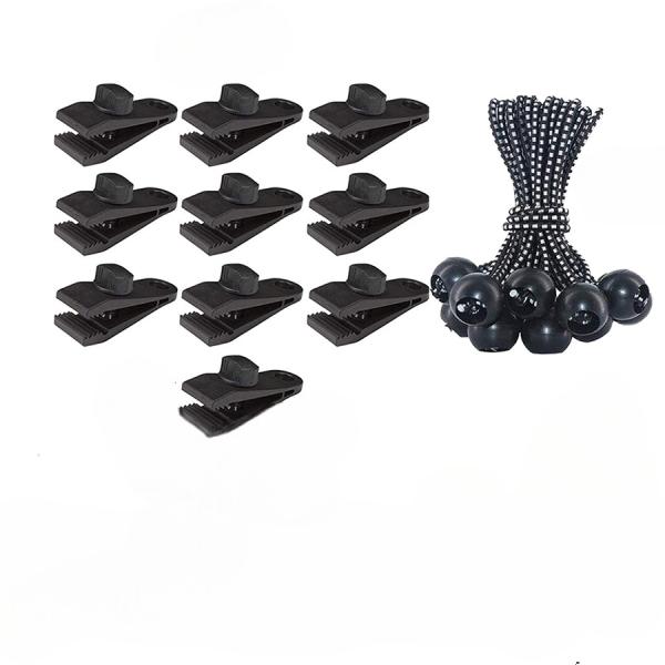 テント用クリップ 10個セット タープクリップ キャンプ アウトドア  タープフック 長さ調節 キャ...