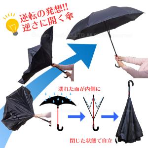 自動開閉逆さ傘 晴雨兼用 男女兼用 大きめ 逆...の詳細画像2