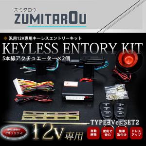 【TYPE03_2】5本線アクチュエーター付 2ドア用 集中ドアロック キーレスエントリー キット 12V Ty3_2｜zumitaro