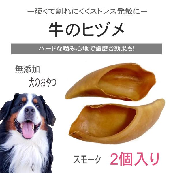 牛のヒヅメ スモーク【２個】袋入り【宅配便発送】天然素材 個包装無し ひづめ 犬用 蹄