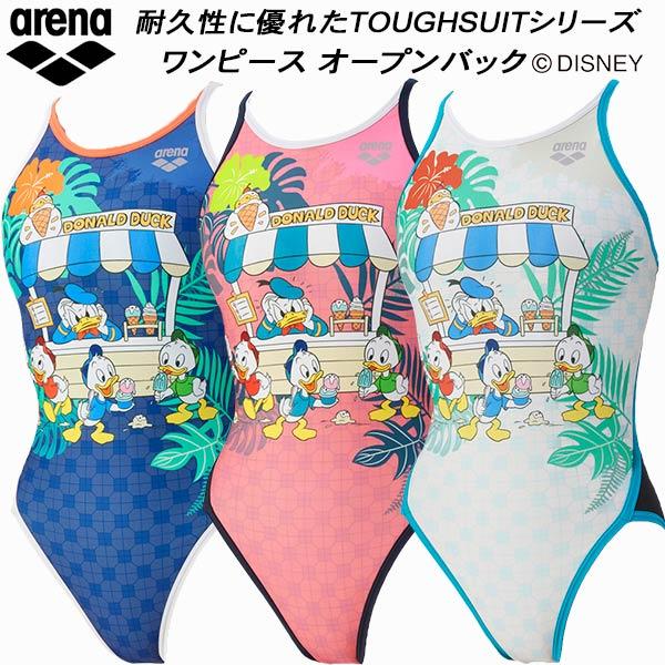 アリーナ arena ディズニー レディース 競泳水着 練習用 ワンピース オープンバック ドナルド...