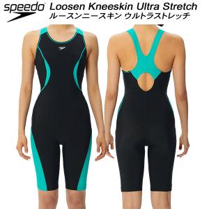 スピード speedo レディース フィットネス水着 オールインワン FEEL LOOSEN  KNEESKIN Ultra Stretch ECO SFW12355 KA｜zyuen1