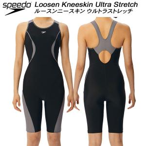 スピード speedo レディース フィットネス水着 オールインワン FEEL LOOSEN  KNEESKIN Ultra Stretch ECO SFW12355 KG｜zyuen1