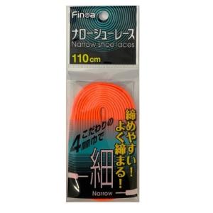 【全品P5倍+最大600円OFFクーポン】ＦＩＮＯＡ サッカー ナローシューレース オレンジ 110cm 82253｜zyuen1