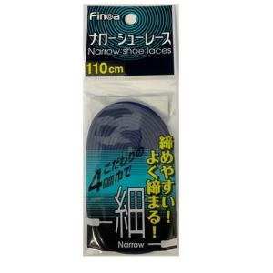 【全品P2倍+最大1500円OFFクーポン】ＦＩＮＯＡ サッカー ナローシューレース ネイビー 110cm 82257｜zyuen1