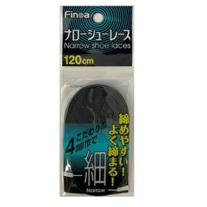 【全品P2倍+最大1500円OFFクーポン】FINOA フィノア サッカー ナローシューレース ブラック 120cm 82262｜zyuen1