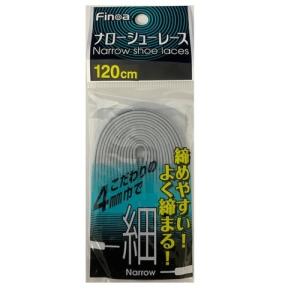 【全品P2倍+最大1500円OFFクーポン】ＦＩＮＯＡ サッカー ナローシューレース グレー 120cm 82271｜zyuen1