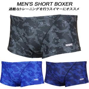 【全品P10倍】H2OFIT メンズ 競泳水着 練習用 SHORT BOXER H2-B060623｜zyuen1