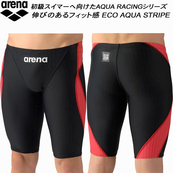 アリーナ arena メンズ 競泳水着 WA承認 ハーフスパッツ ECO AQUA STRIPE ア...