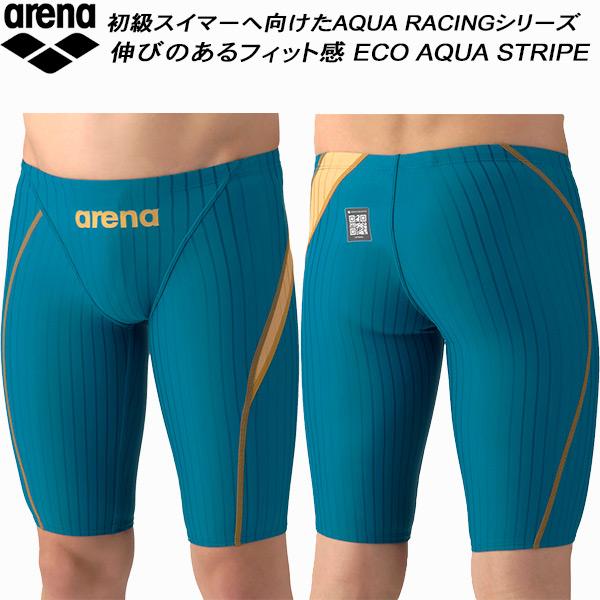 アリーナ arena ジュニア 男子 競泳水着 WA承認 ハーフスパッツ ECO AQUA STRI...