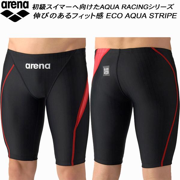 アリーナ arena メンズ 競泳水着 WA承認 ハーフスパッツ ECO AQUA STRIPE ア...