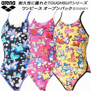 【全品P10倍】アリーナ arena ジュニア 女子 競泳水着 練習用 ワンピース オープンバック ガールズ/女の子 DISNEY タフスキンEP  DIS-4003WJ｜zyuen