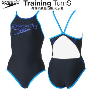 スピード speedo レディース 競泳水着 練習用 ZEBRA STACK TURNS SUIT ENDURANCE ECO STW02410 KB｜zyuen