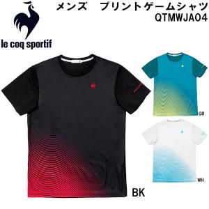 【全品ポイント5倍】ルコック lecoq sportif メンズ テニス ウェア プリント ゲーム シャツ QTMWJA04｜zyuen