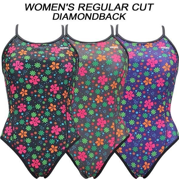 H2OFIT レディース 競泳水着 練習用 ワンピース DIAMONDBACK H2-D080123