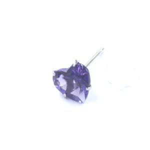 K14WG 天然 ガーネット ハート カット ピアス 5ミリ 片方のみ (新品 