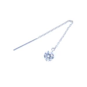 ピアス K14WG 2ホール キュービックジルコニア ※片耳用 2穴用ピアス