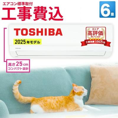 エアコン 6畳 工事費込み 東芝 TOSHIBA TMシリーズ ルームエアコン RAS-2215TM-W-SET 冷暖房 除湿 節電　やわらかドライ マジック洗浄熱交換器 セルフクリーン